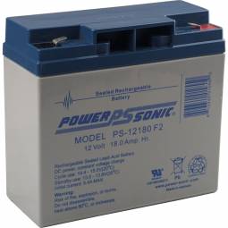 12 Volt 18 Ah Sealed Lead Acid Rechargeable Battery with F2 Terminals