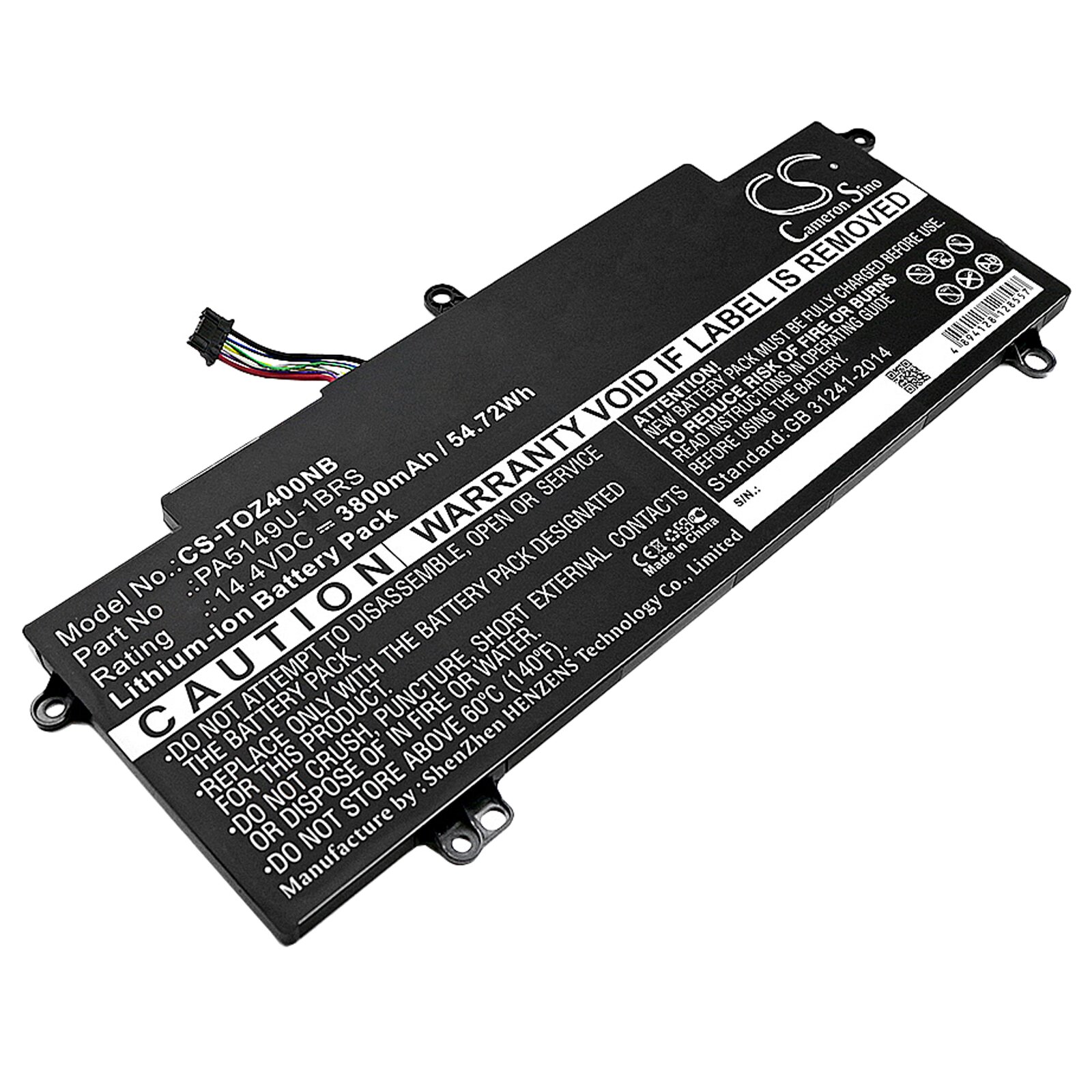 thumbnail image 2 of Genuine Toshiba PA5149U-1BRS Laptop Battery For Z40, Z50, And U Series - 14.4V 60Wh 2 of 4