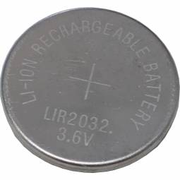 Rechargeable LIR2032 Lithium-Ion Coin Cell Battery &mdash; 3.6V, 40mAh