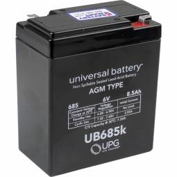 6 Volt 8.5 Ah Sealed Lead Acid Rechargeable Battery - F1 Terminals