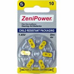 Size 10 Hearing Aid Batteries - 6 Pack - Child-Resistant Packaging