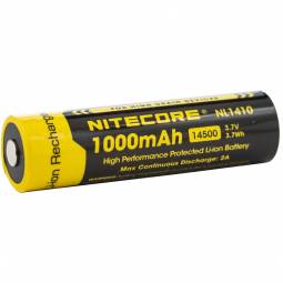 Nitecore NL1410 14500 1000mAh Rechargeable Battery - Protected Button Top