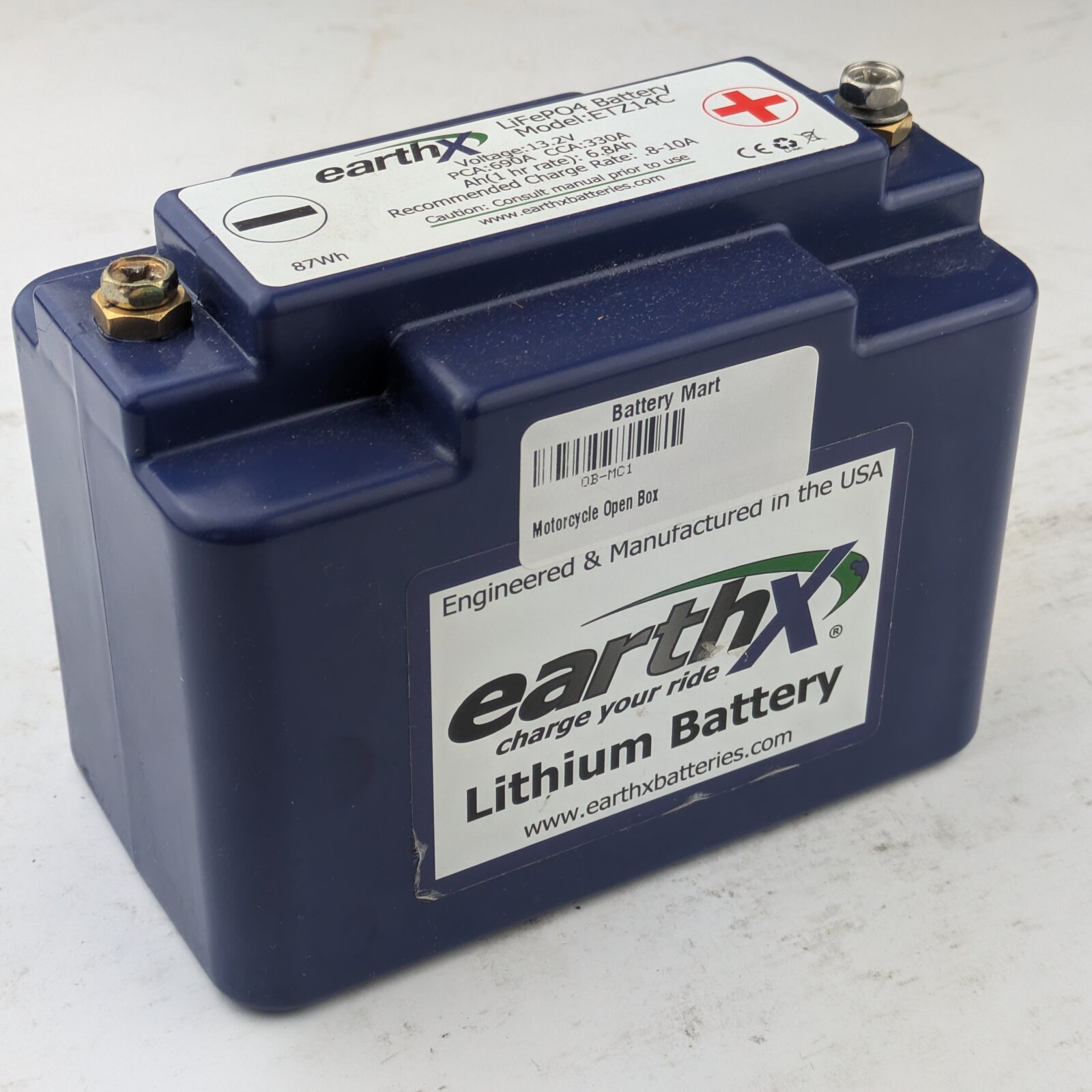 EarthX ETZ14C Lithium Snowmobile Battery | Battery Mart