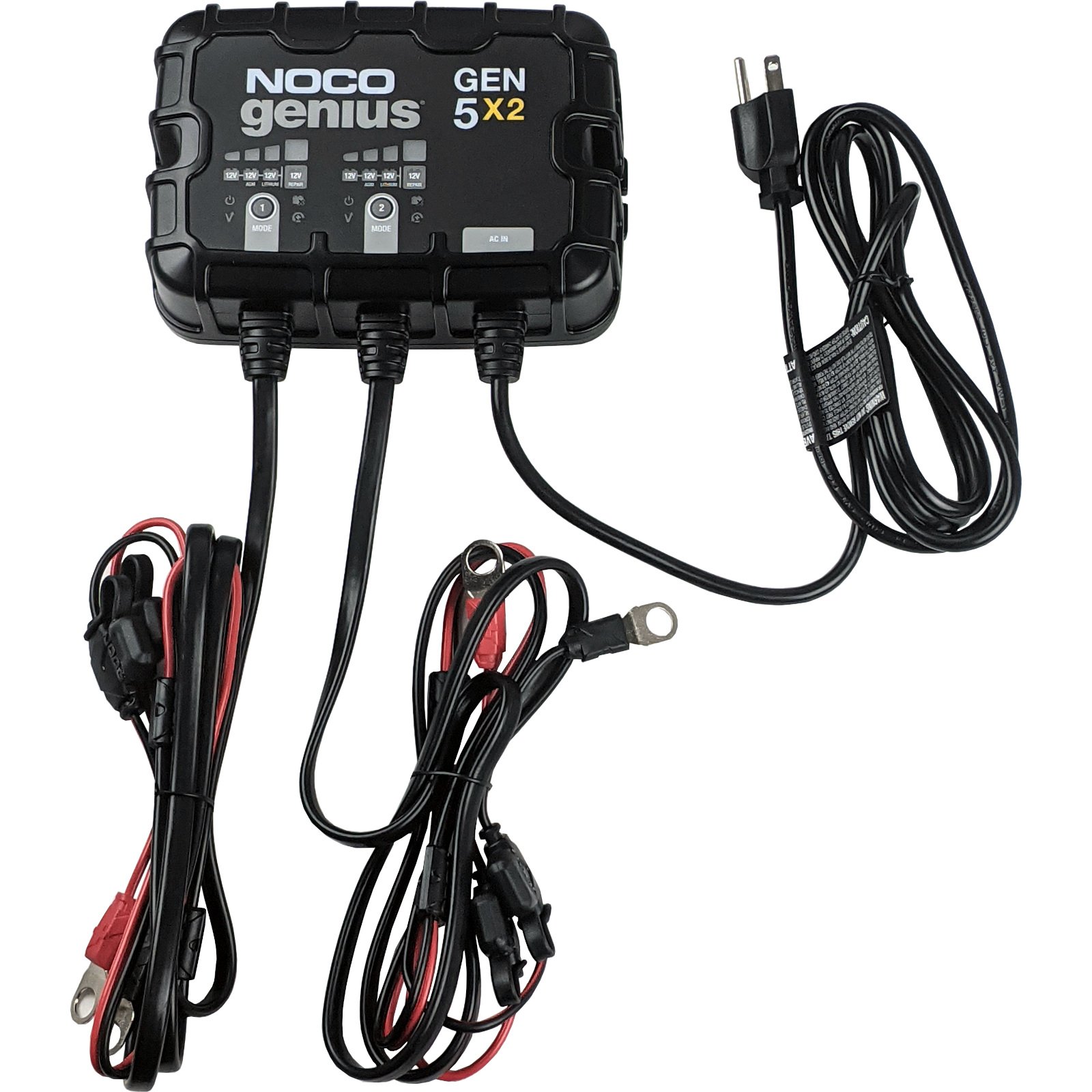 NOCO Genius GEN5X2 Mini Charger: 2 Bank, 12 Volt, 10 Amp