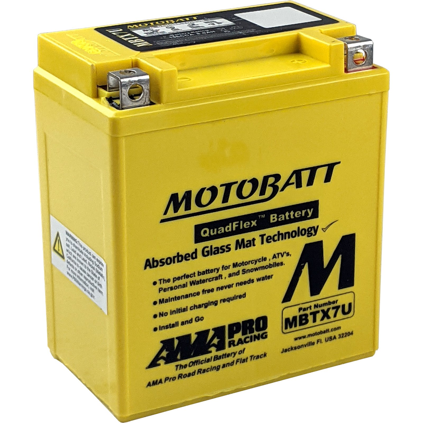 Motobatt MBTX7U 12V 8Ah AGM Battery - Free Shipping | Battery Mart
