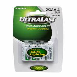 Ultralast 2/3AA NiCd Rechargeable Solar Light Batteries [4 Pack]
