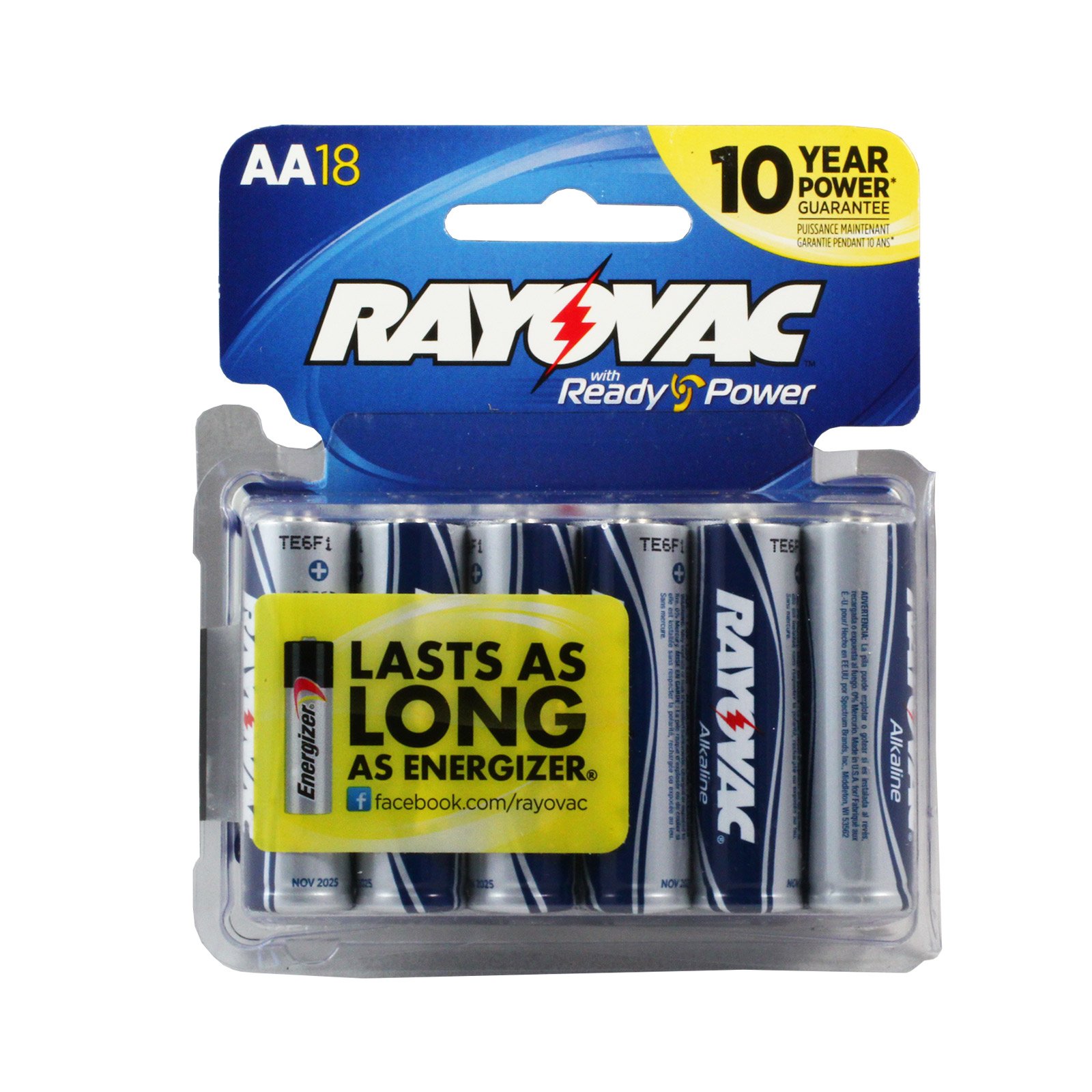 [18 Pack] USAMade Rayovac Alkaline AA Batteries Free Shipping