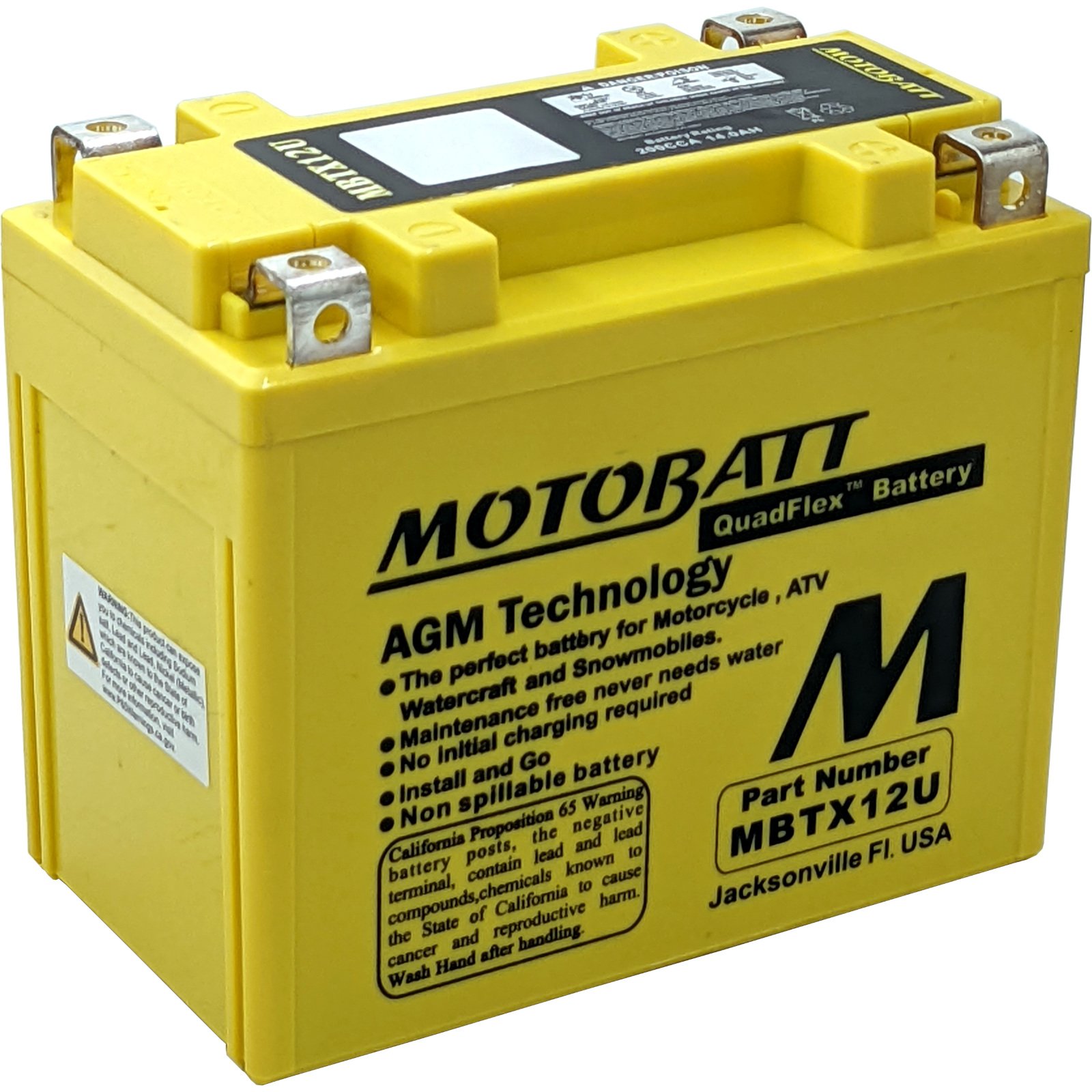 Batteria Per Moto Sportive E Custom MBTX7U MOTOBATT Quadflex AGM Bike Batteria 12V 8Ah Batteria Beverly 500