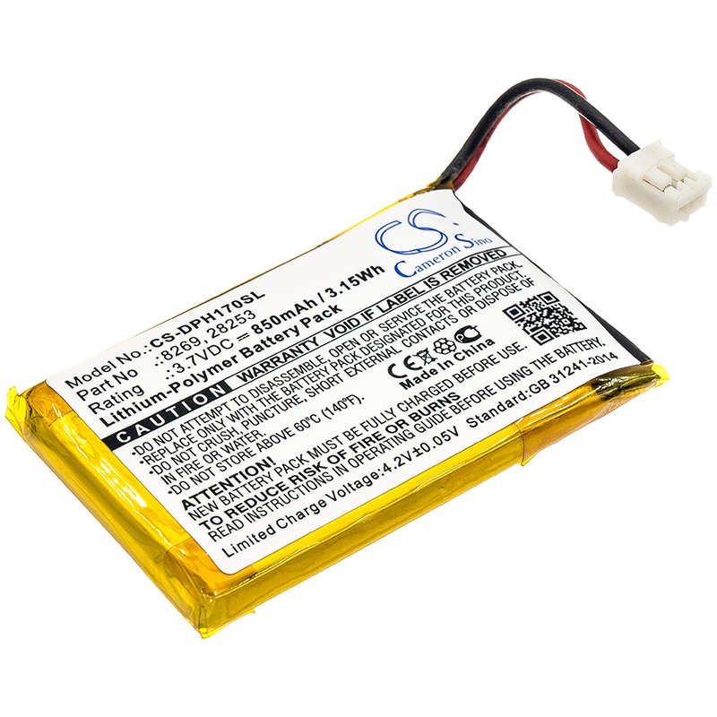 Replacement Marmitek Home Security Camera Battery (3.7V, 0.85Ah, Li