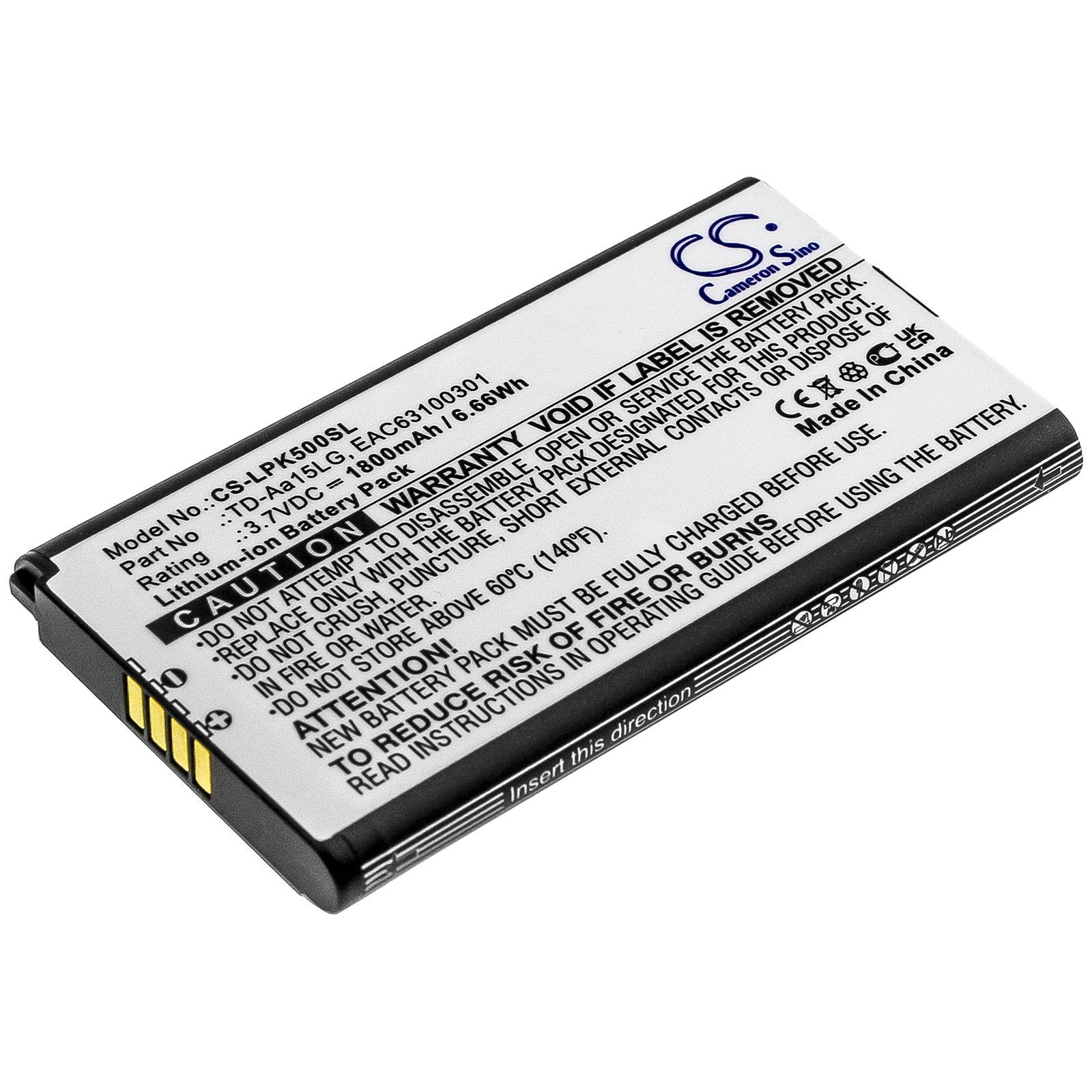 Replacement LG Speaker Battery (3.7V, 1.8Ah, LiIon) Battery Mart