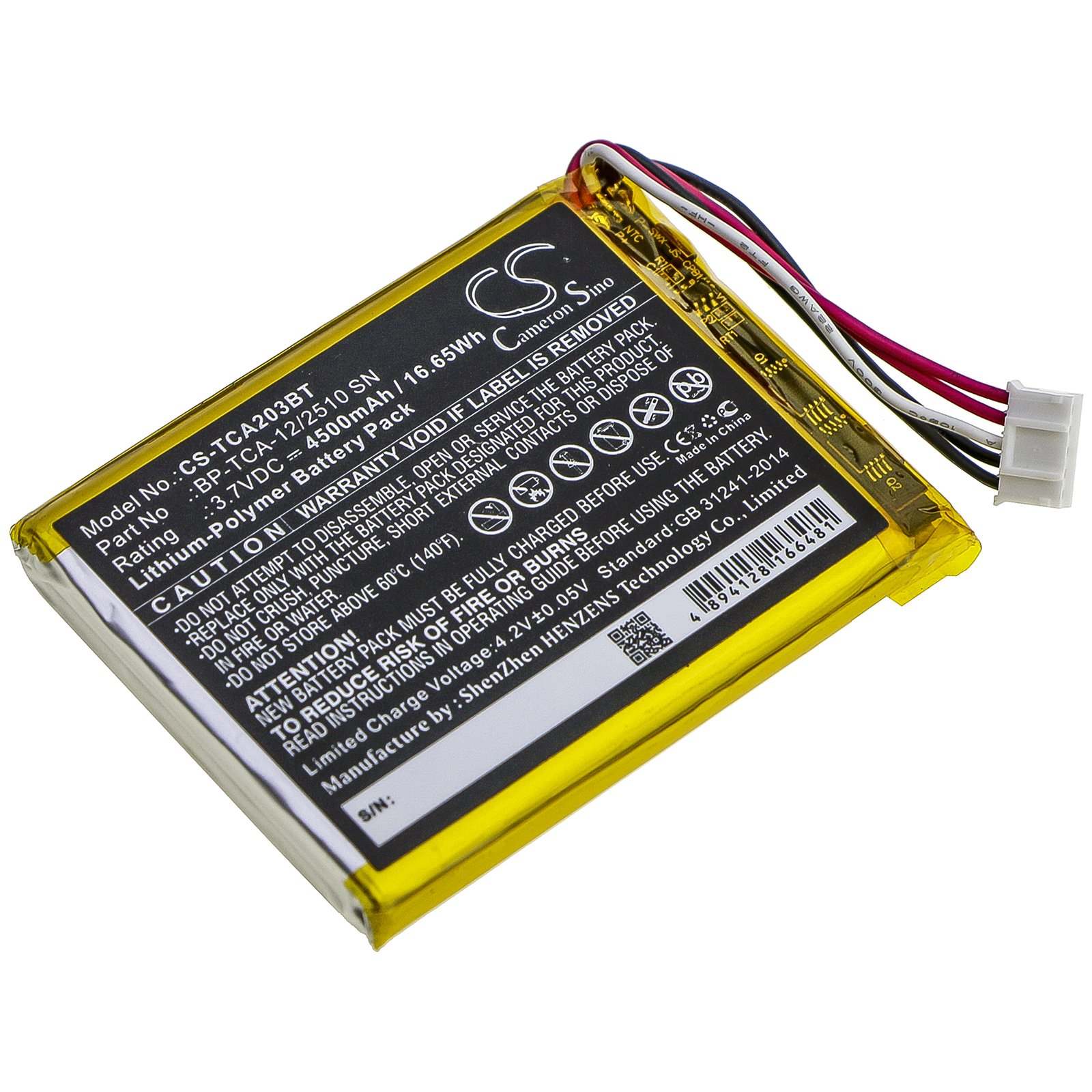 Replacement Technicolor Alarm System Battery (3.7V, 4500mAh, LiPoly