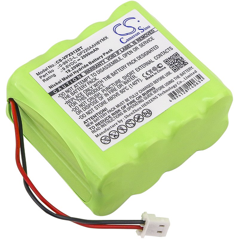 Replacement Visonic Alarm System Battery (9.6V, 2000mAh, NiMH