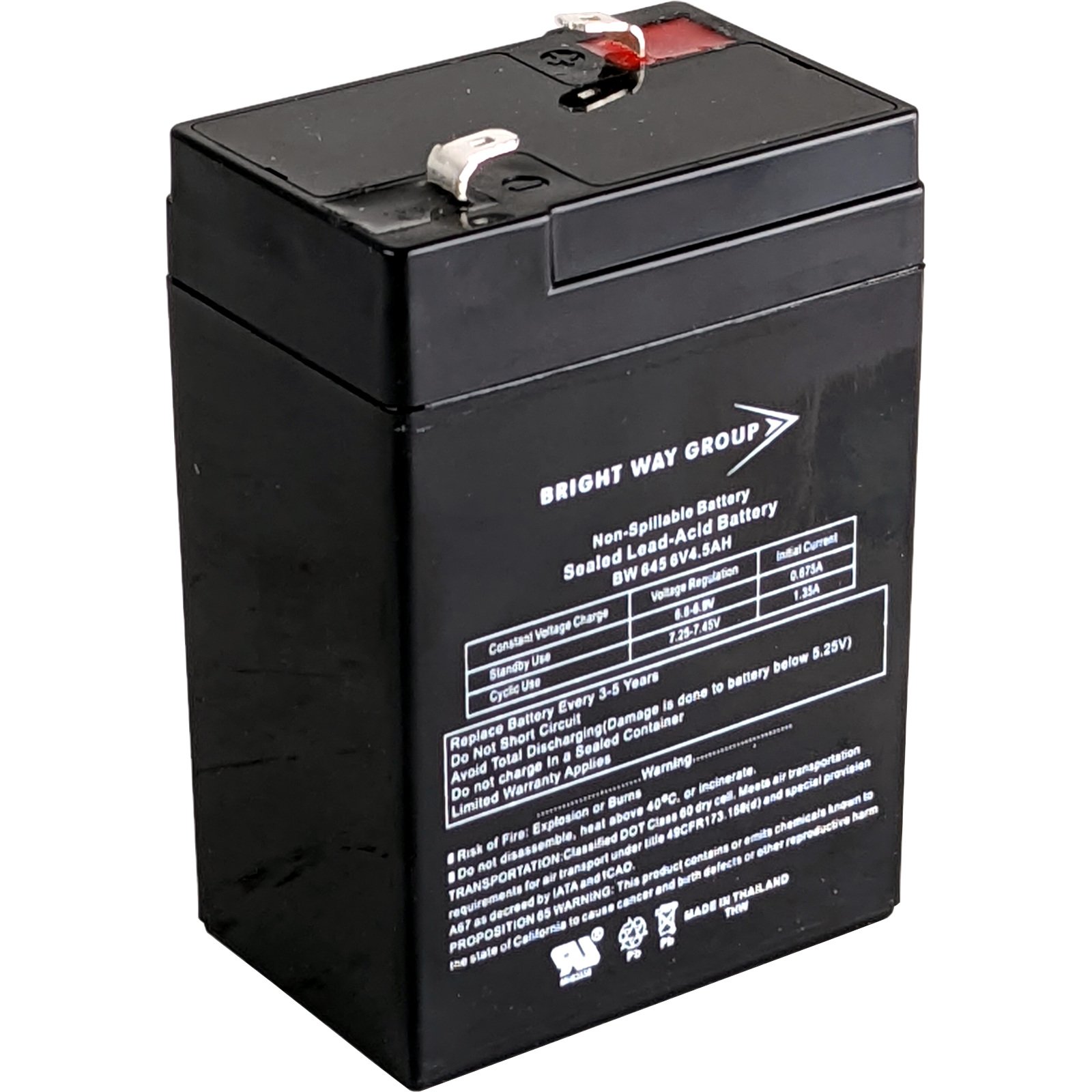 6 Volt 4.5 Ah Sealed Lead Acid Rechargeable Battery F1 Terminal