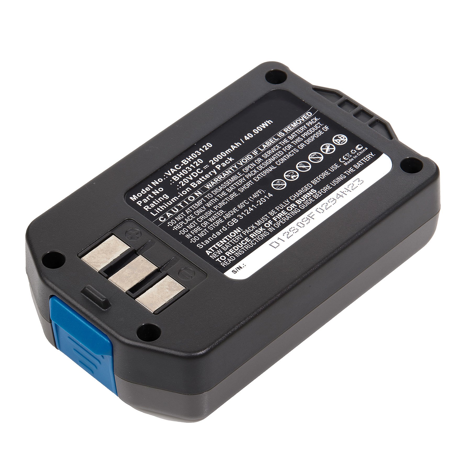 Replacement Hoover BH03120 Vacuum Battery (20V, 2Ah, LiIon) Battery Mart