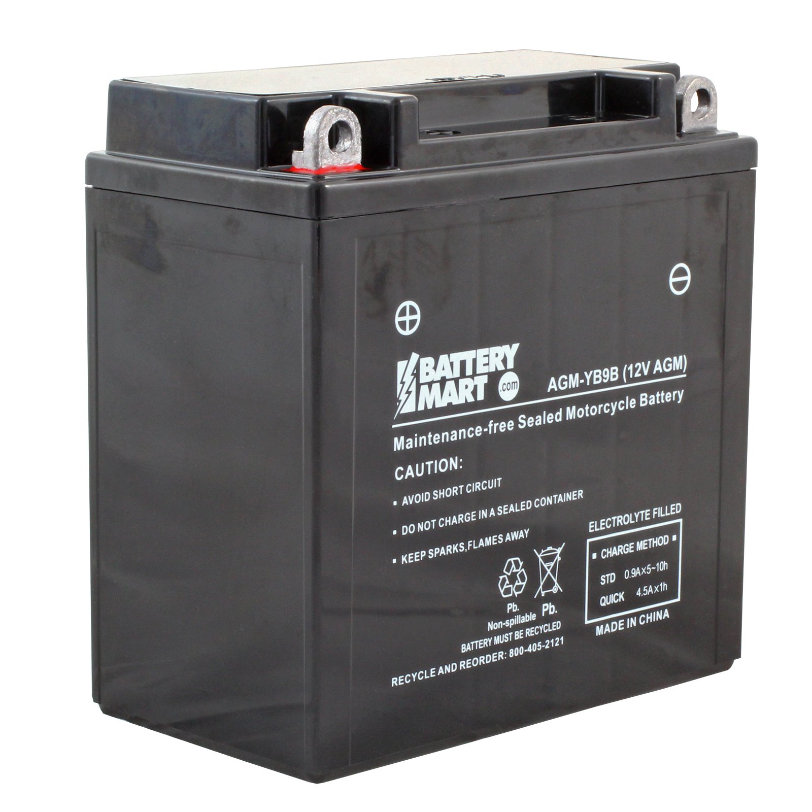 BATTERIE NUMAX MOTO (YB9B SLA)AGM 12 V 9 AH 120 (EN)+G