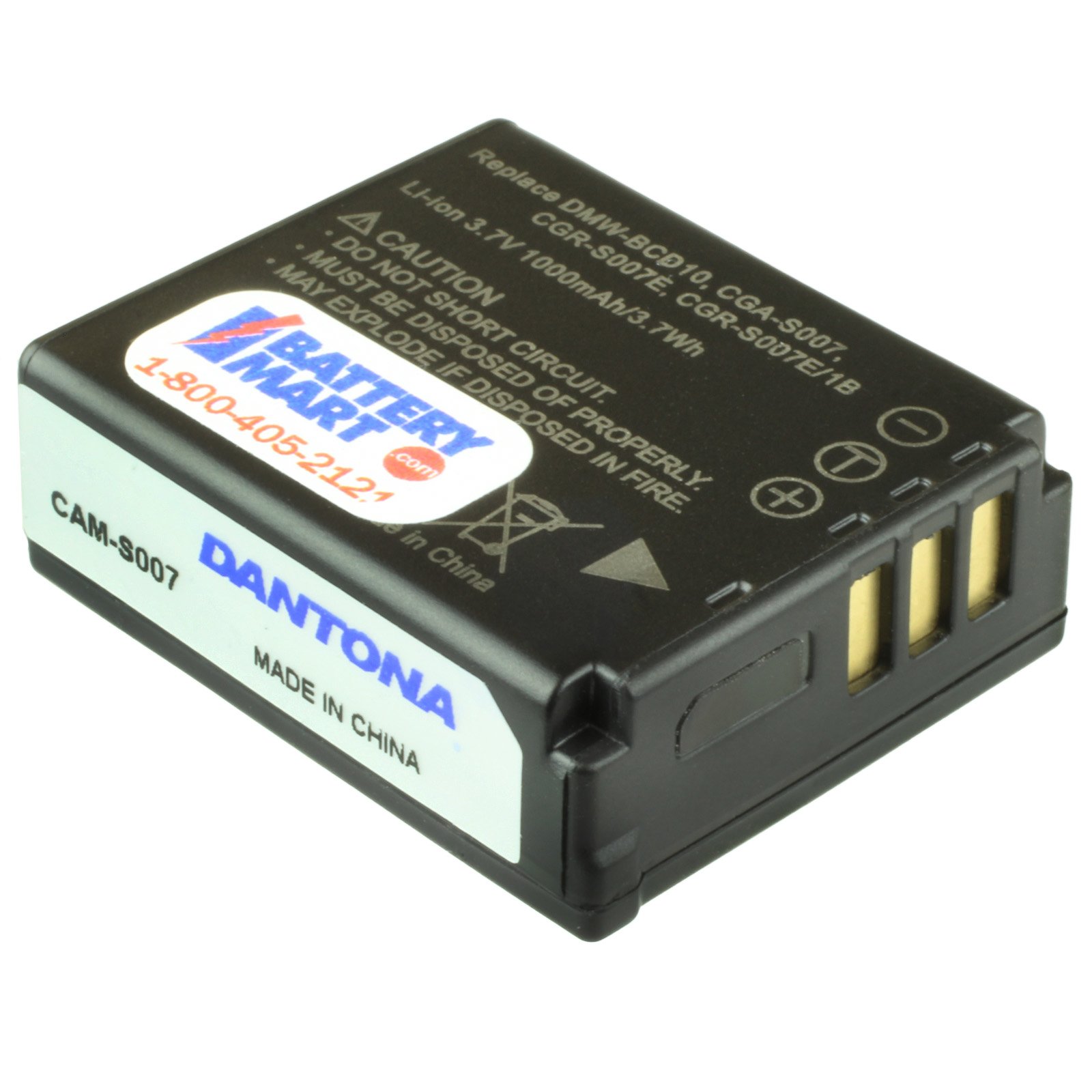Replacement Panasonic CGAS007 Camera Battery Battery Mart