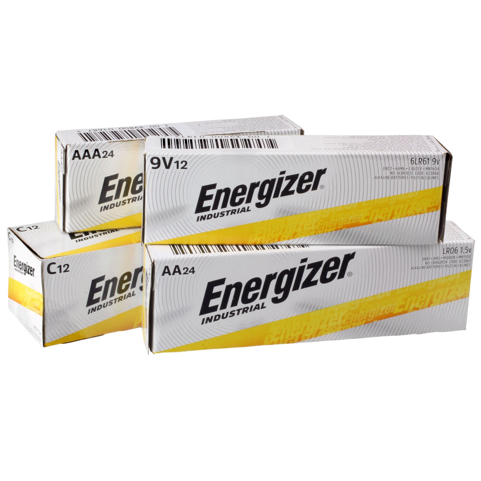 Energizer Industrial Bundle Pack AA, AAA, C & 9V Batteries Battery Mart