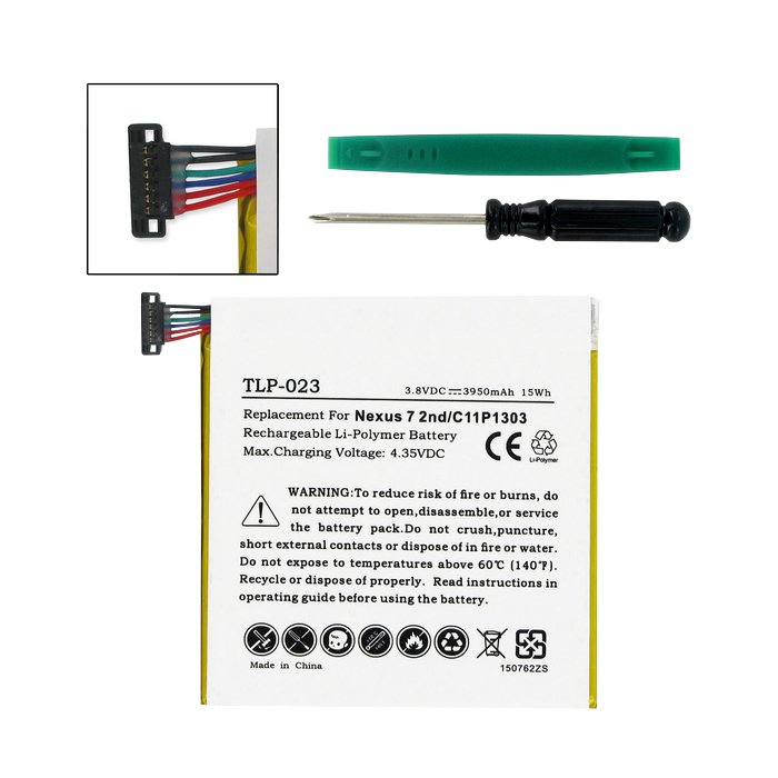 Replacement Tablet Battery for Google Nexus 7 (2nd Gen) with Tools Battery Mart