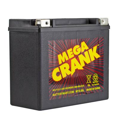 Mega Crank MTX-20L AGM Maintenance Free Battery | Battery Mart