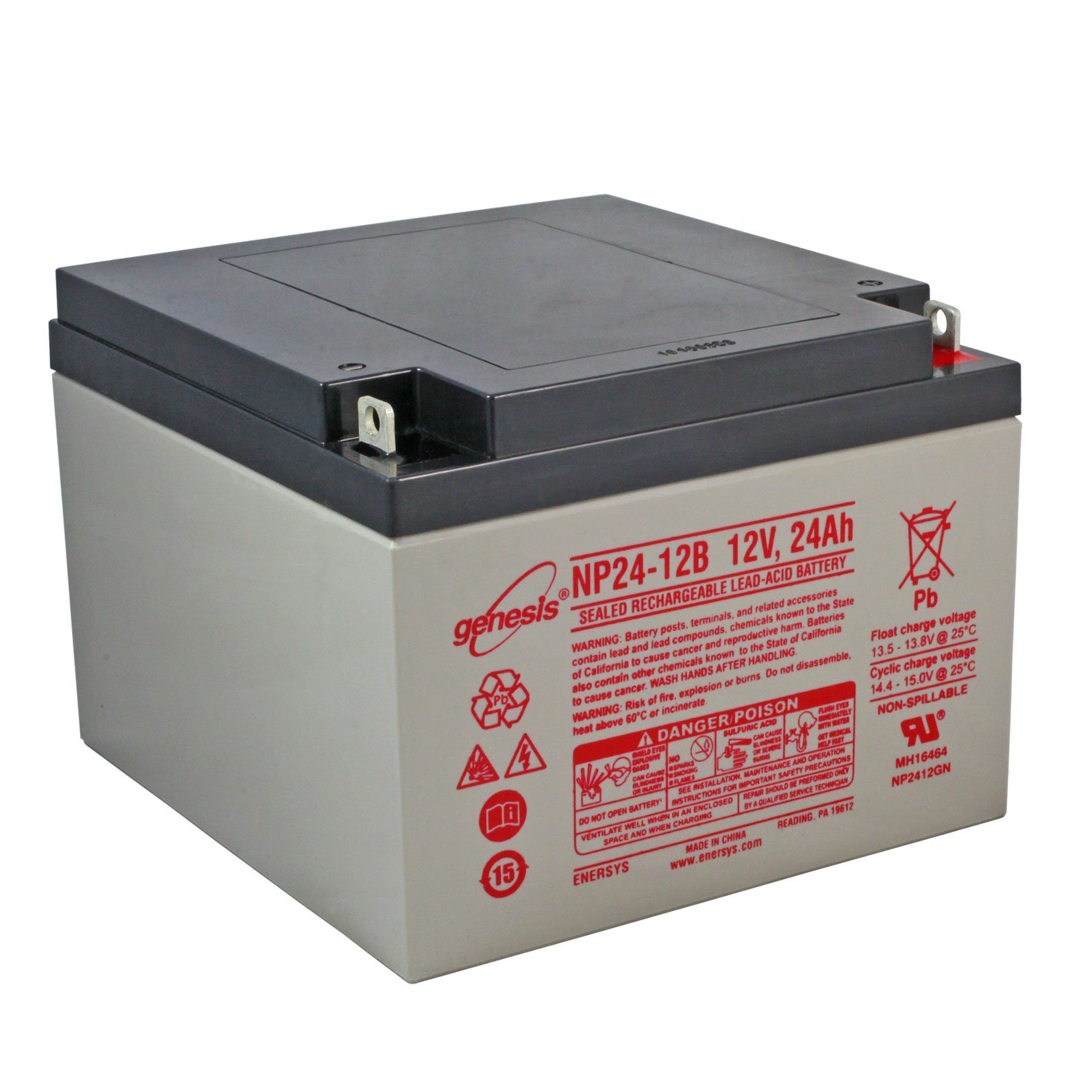 12 Volt 24 Ah Sealed Lead Acid Rechargeable Battery