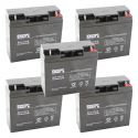 [5 Pack] 12 Volt 18 Ah Sealed Lead Acid Rechargeable Battery with Nut & Bolt Terminals