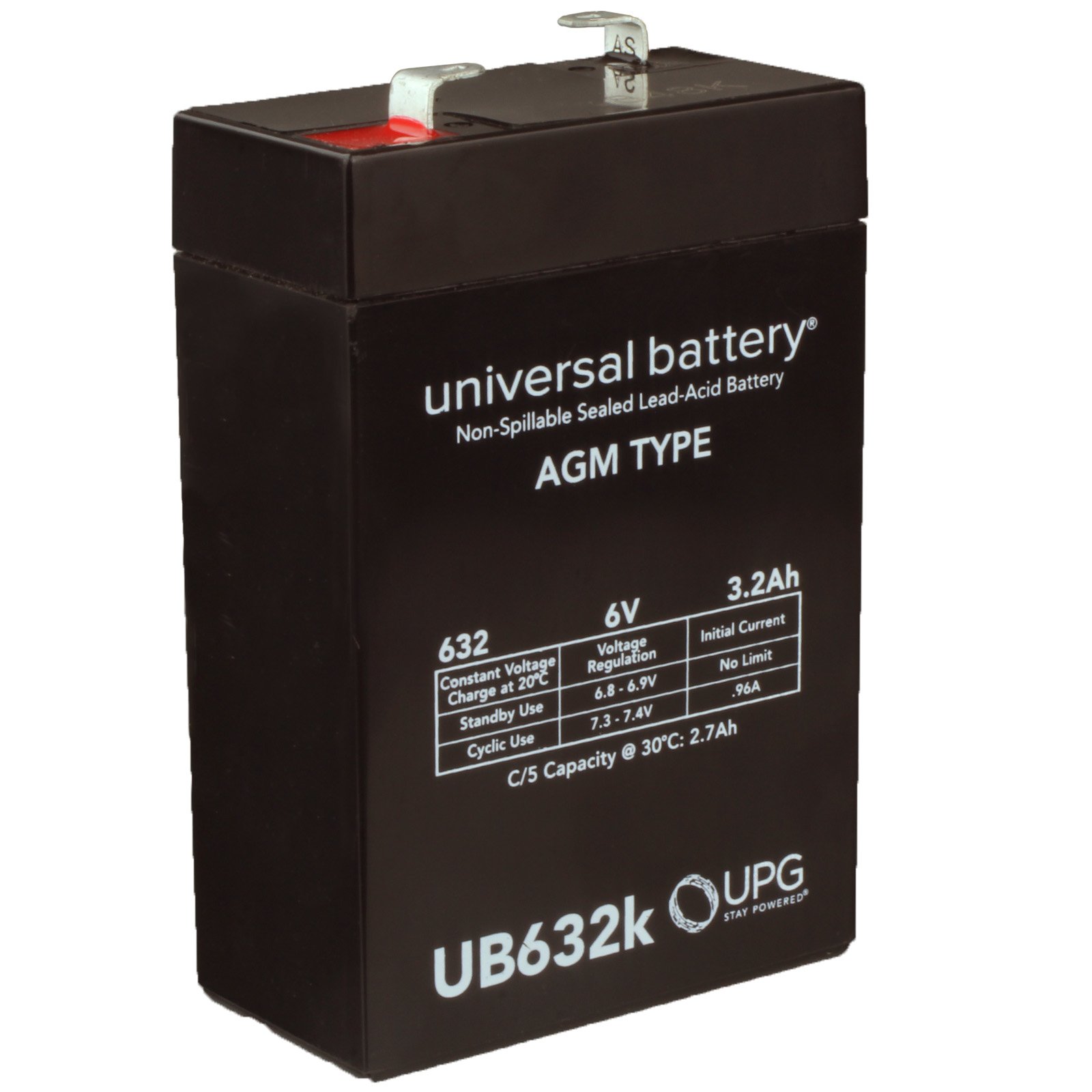 thumbnail image 2 of ULTRAMAX 6V 4.5Ah Rechargeable Sealed Lead Acid AGM Battery – NP4.5-6 2 of 3