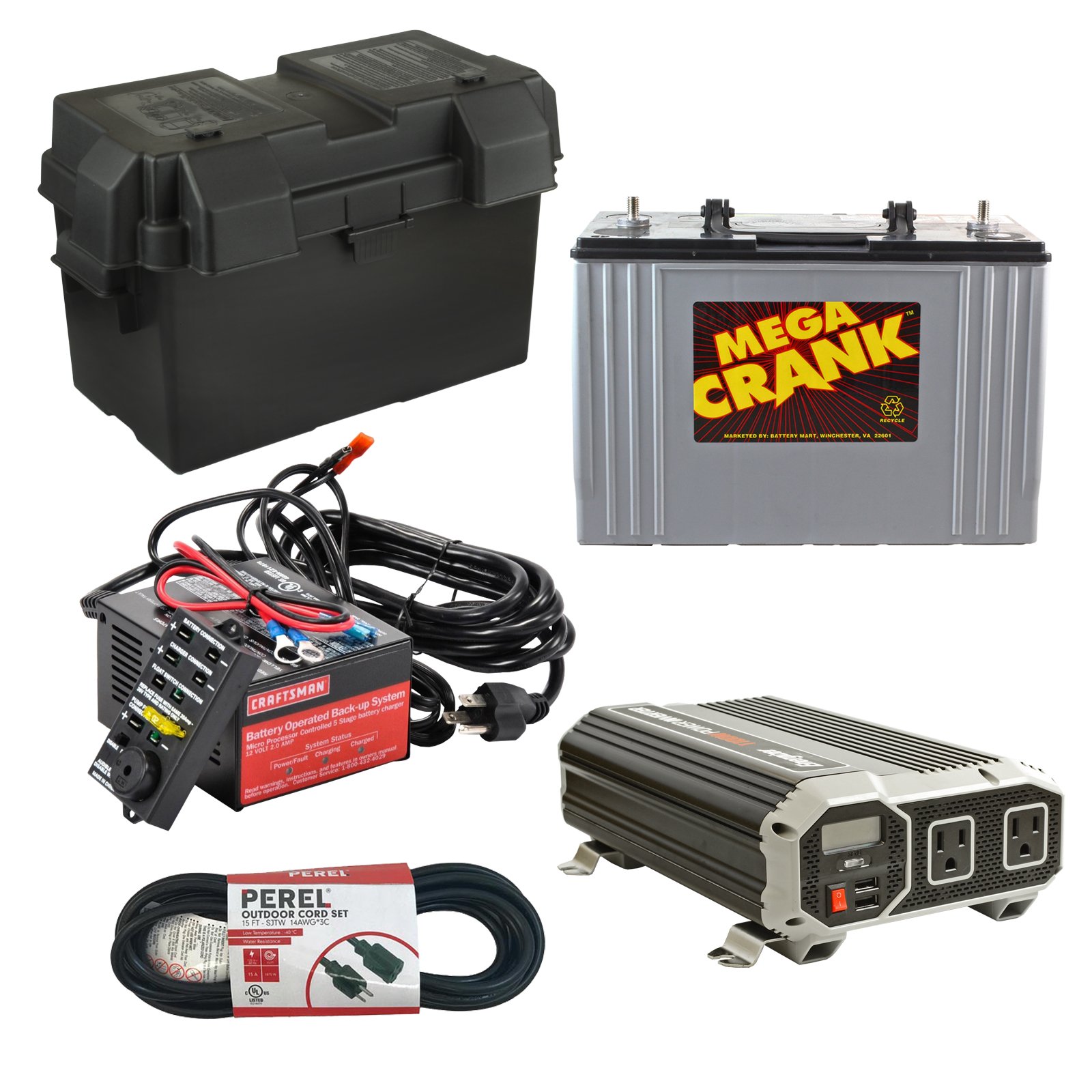 Sump Pump Battery Backup Kit with 100 Ah Battery & Inverter