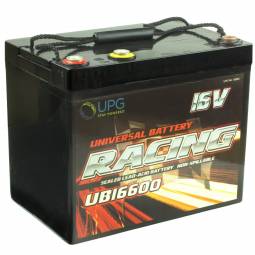 UPG UB16600 60Ah 16V/12V Dual Post High Performance AGM Racing Battery (610 CCA)