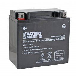 YTX14-BS AGM Maintenance-Free Powersports Battery &mdash; 12V, 12Ah, 200 CCA