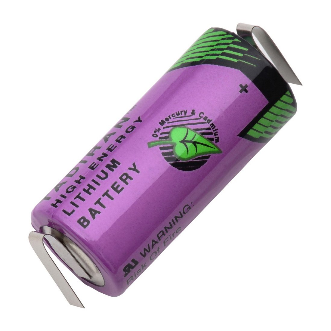 3.6 Volt, 1450 mAh, 2/3AA Battery with Solder Tabs Battery Mart