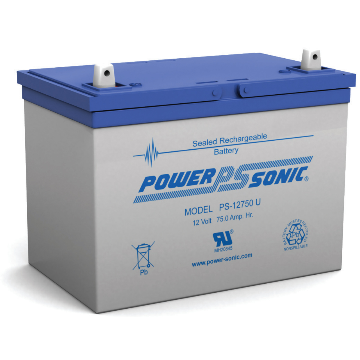 Power Sonic PS12750 12 Volt, 75 Ah Sealed Lead Acid Battery Battery Mart