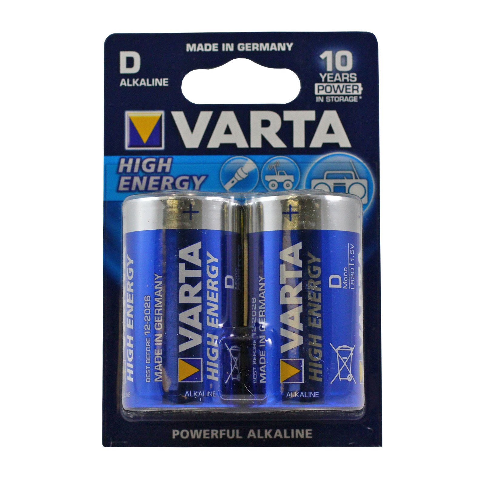 Varta High Energy D Alkaline Batteries - 2 Pack ...